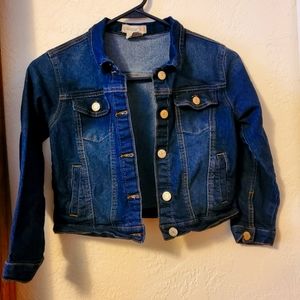 SOHO BLUE Girls Cropped Denim Jacket